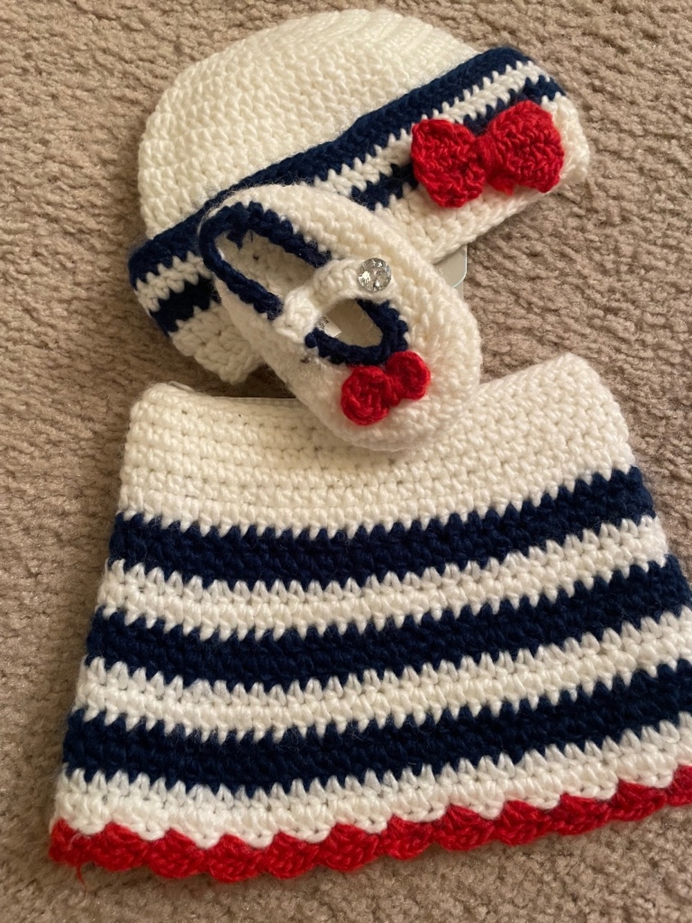 3 piece baby crochet set